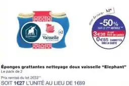 Monop' Éponges grattantes nettoyage doux vaisselle Elephant offre