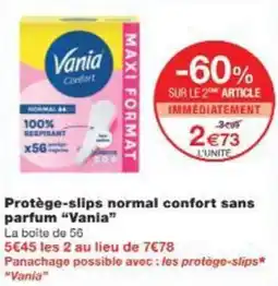 Monop' Protège-slips normal confort sans parfum Vania offre