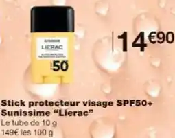 Monop' Stick protecteur visage SPF50+ Sunissime Lierac offre