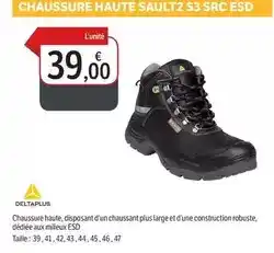 DomPro Deltaplus - chaussure haute, disposant d'un chaussant plus large et d'une construction robuste offre