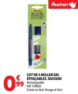 Auchan Lot de 4 roller gel effacables auchan offre