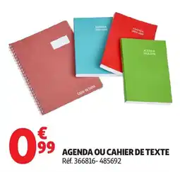 Auchan Agenda ou cahier de texte offre