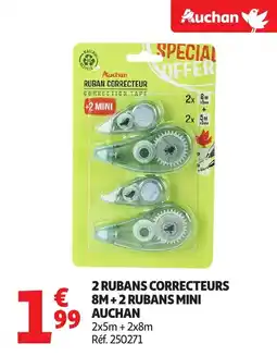 Auchan 2 rubans correcteurs 8m+2 rubans mini auchan offre