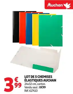 Auchan Lot de 5 chemises elastiques auchan offre