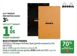 Auchan Bloc etudiant rhodia offre