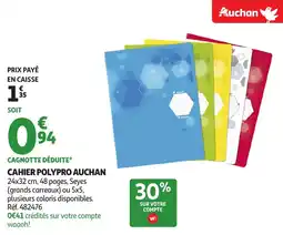 Auchan Cahier polypro auchan offre