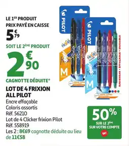 Auchan Lot de 4 frixion all pilot offre