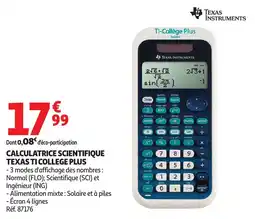 Auchan Calculatrice scientifique texas ti college plus offre
