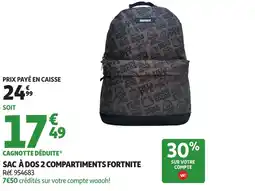 Auchan Sac à dos 2 compartiments fortnite offre