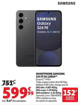 Auchan Smartphone samsung s24 fe 5g 128go offre