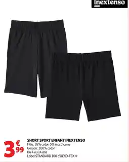 Auchan Short sport enfant inextenso offre