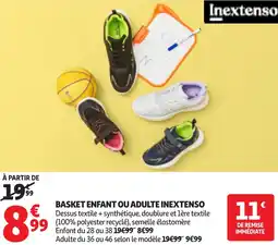 Auchan Basket enfant ou adulte inextenso offre