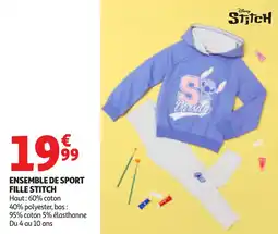 Auchan Ensemble de sport fille stitch offre