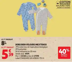 Auchan Dors bien velours inextenso offre