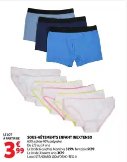 Auchan Sous-vêtements enfant inextenso offre