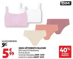 Auchan Sous-vêtements fille dim offre