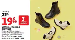 Auchan Boots fille ou femme inextenso offre