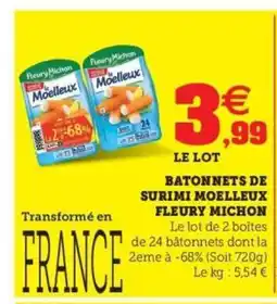 Hyper U FLEURY MICHON Batonnets de surimi moelleux offre
