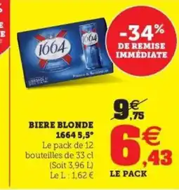 Hyper U 1664 Biere blonde offre