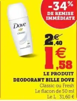 Hyper U DOVE Deodorant bille offre