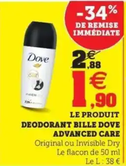Hyper U Deodorant bille dove advanced care offre