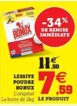 Hyper U BONUX Lessive poudre offre
