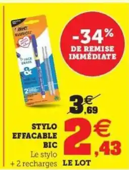 Hyper U BIC Stylo effacable offre