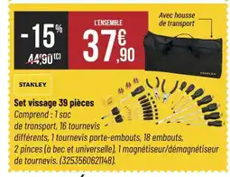 Bricorama STANLEY Set vissage 39 pièces offre