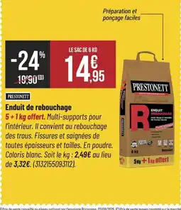 Bricorama PRESTONETT Enduit de rebouchage offre