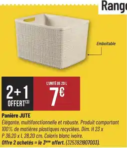 Bricorama JUTE Panière offre