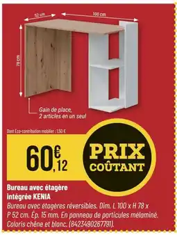 Bricorama KENIA Bureau avec étagère intégrée offre