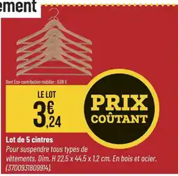 Bricorama Lot de 5 cintres offre