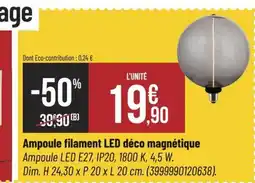 Bricorama Ampoule filament LED déco magnétique offre