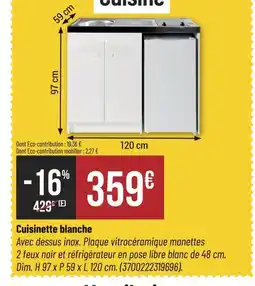 Bricorama Cuisinette blanche offre