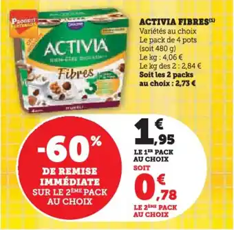 Hyper U Activia fibres offre