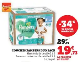 Hyper U Couches pampers duo pack offre