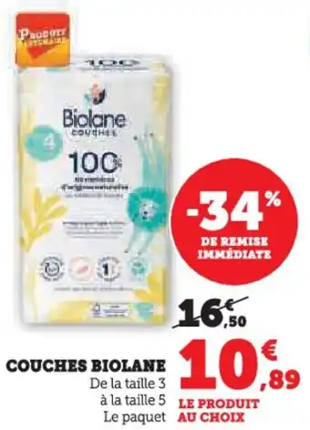 Hyper U Couches biolane offre