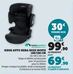 Hyper U Siege auto hera isize isofix offre