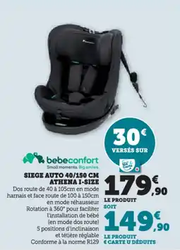 Hyper U Siege auto athena i-size offre