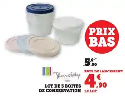 Hyper U Lot de 5 boites de conservation offre