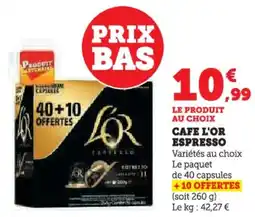 Hyper U Cafe l'or espresso offre