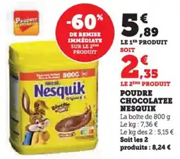 Hyper U Poudre chocolatee nesquik offre