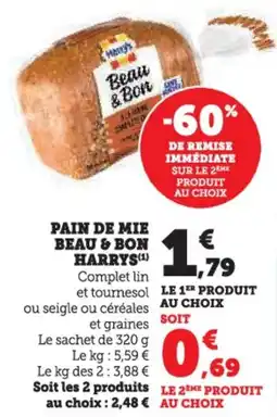 Hyper U Pain de mie beau & bon harrys offre