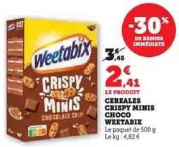 Hyper U Cereales crispy minis choco weetabix offre
