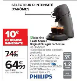 Carrefour Machine à café Senseo Original Plus gris cachemire offre