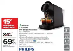 Carrefour Machine à espresso L'Or Barista Piano noir offre