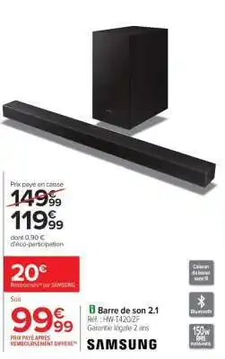Carrefour Barre de Son 2.1 offre