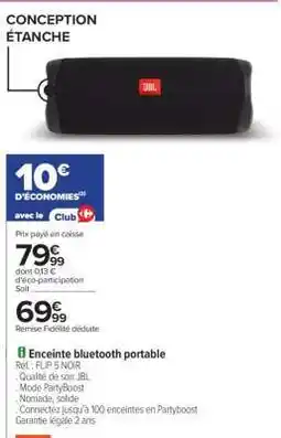 Carrefour Enceinte Bluetooth Portable offre