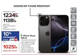 Carrefour iPhone 16 Pro 128 Go offre