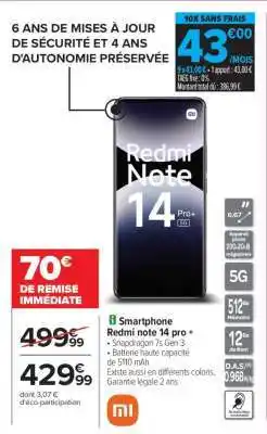 Carrefour SMARTPHONE REDMI NOTE 14 PRO offre